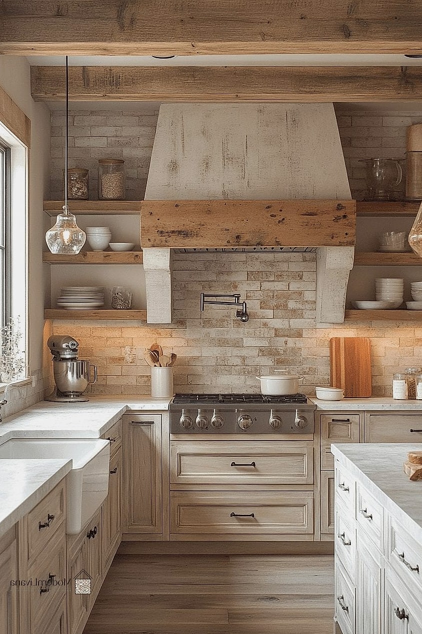 Distressed or Whitewashed Cabinetry
