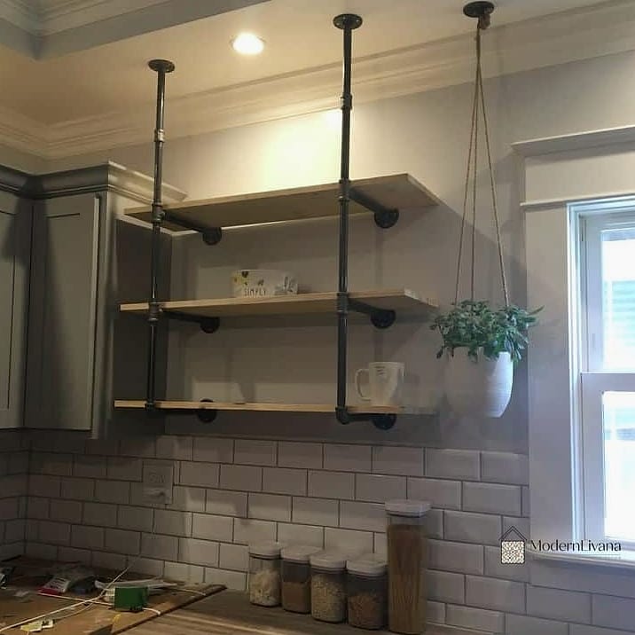 22 Open Shelving Kitchen Ideas That Will Transform Your Space 23 DIY Pipe Shelving for a Budget-Friendly Statement