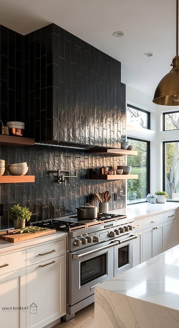 Dramatic Black Grout Contrast