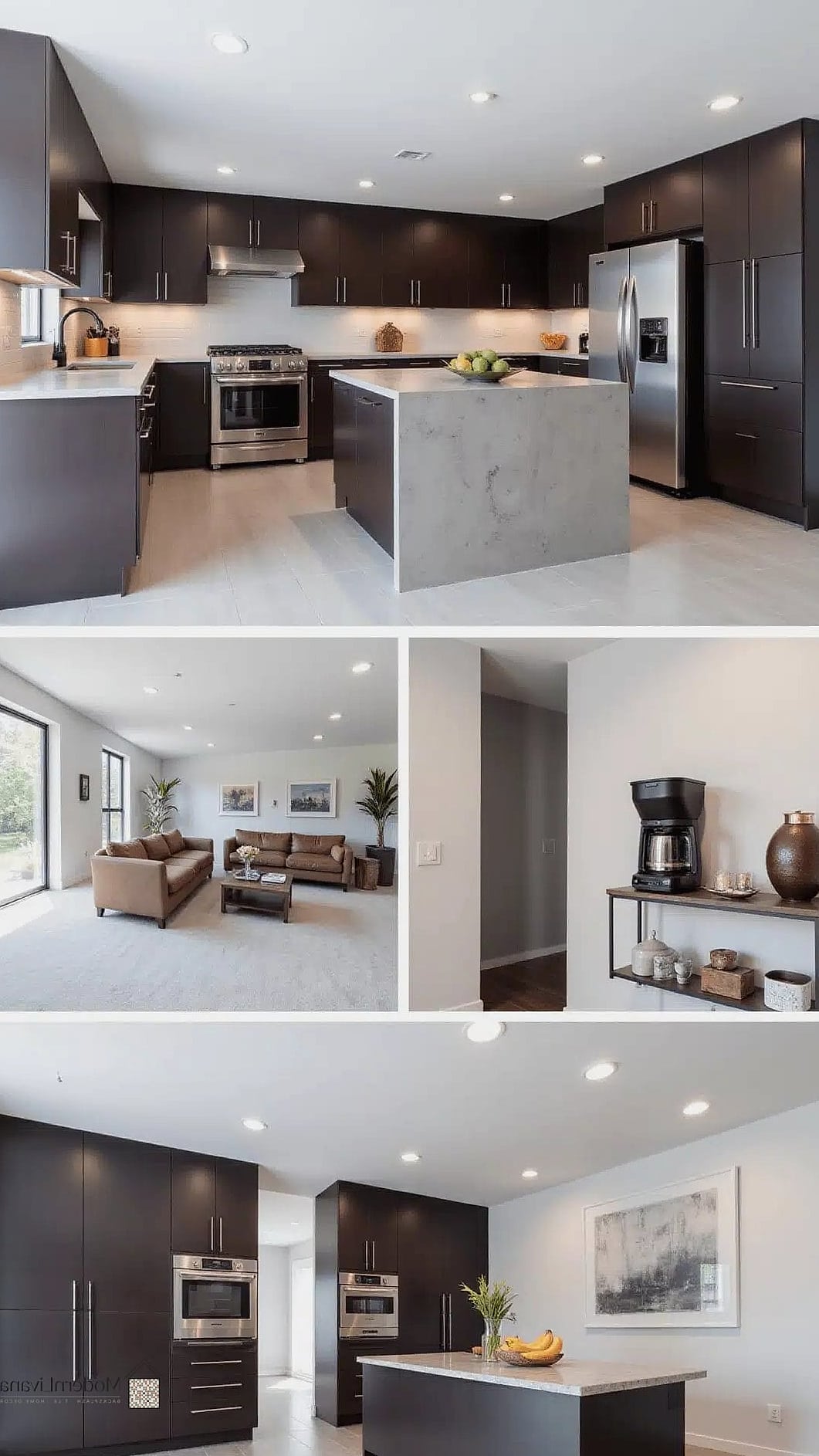 26 Espresso Kitchen Ideas You Haven't Seen Before 24 Espresso Cabinets with a Concrete Countertop