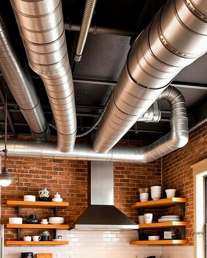 26 Industrial Style Kitchen Ideas From Homes We Absolutely Love 11 Exposed Ductwork and Pipes