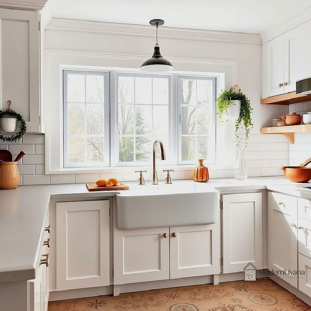 24 White Kitchen Ideas That Are Stylish and Practical 15 Farmhouse Sink in White
