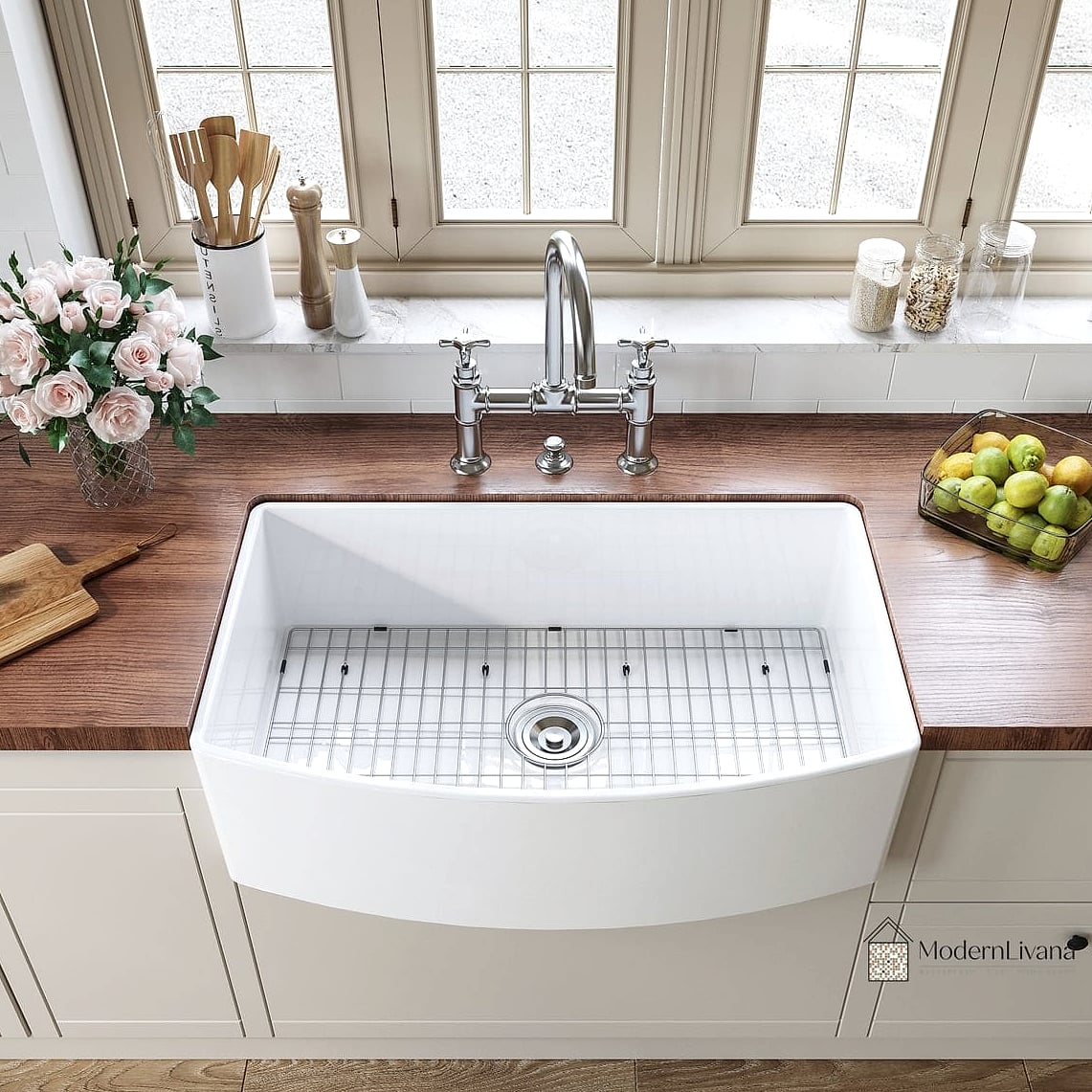 A Farmhouse Sink as the Centerpiece
