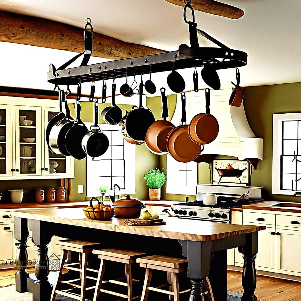 Farmhouse-Style Pot Rack