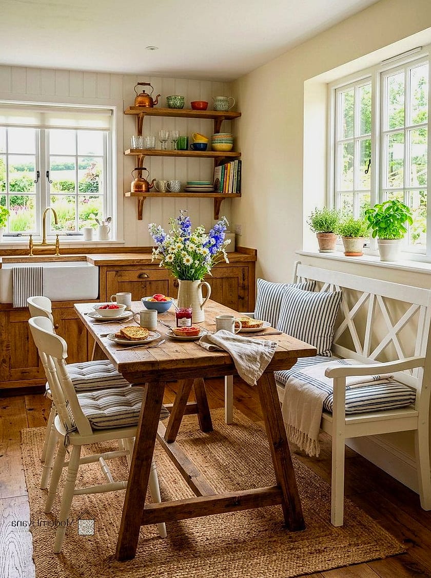 Farmhouse-Style Nook with Reclaimed Wood