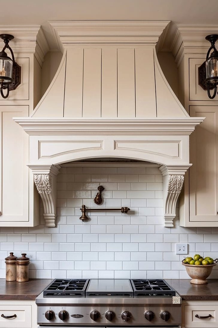 28 White Farmhouse Kitchen Ideas That Look Expensive But Aren't 14 Farmhouse-Style Range Hood