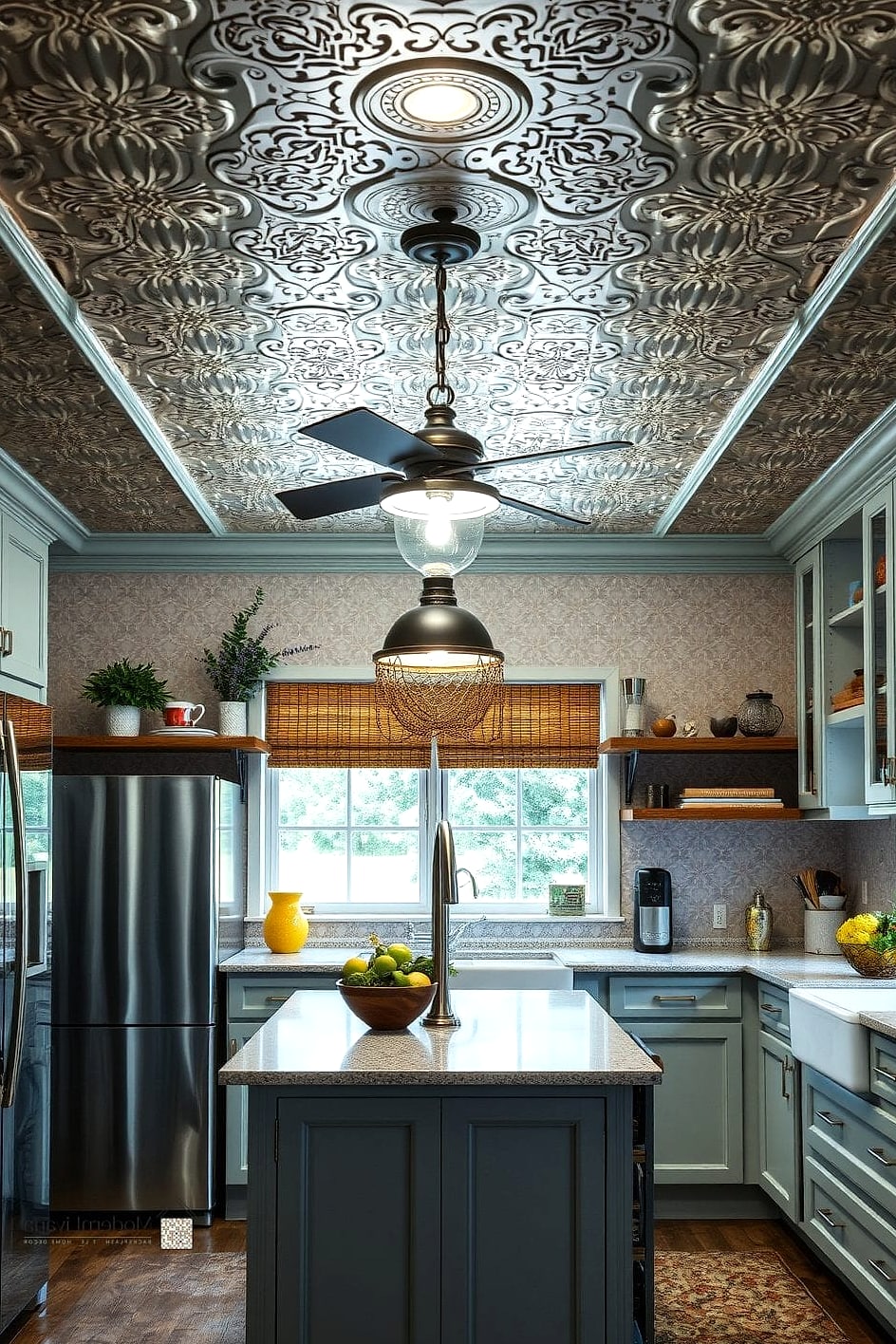 Faux Tin Ceiling Wallpaper