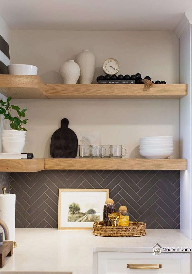 27 Kitchen Floating Shelves Ideas Creative Open Ideas Worth Stealing From Interior Designers 16 Floating Shelves in Place of a Backsplash