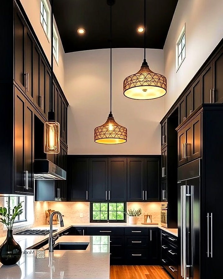 27 Black Cabinets Ideas Trending on Pinterest This Year 22 Floor-to-Ceiling Black Kitchen Cabinets