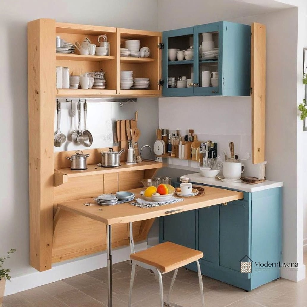 A Fold-Down Table for Extra Prep Space