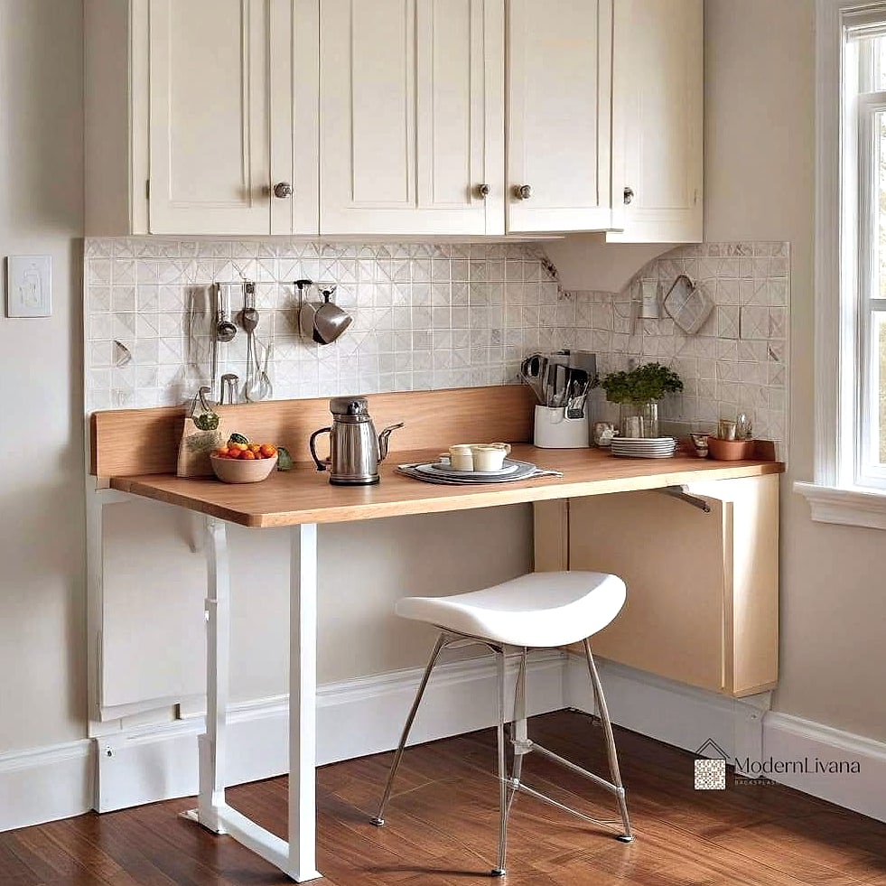 30 Small Kitchen Ideas We Can't Stop Pinning 8 A Fold-Down or Rolling Kitchen Cart