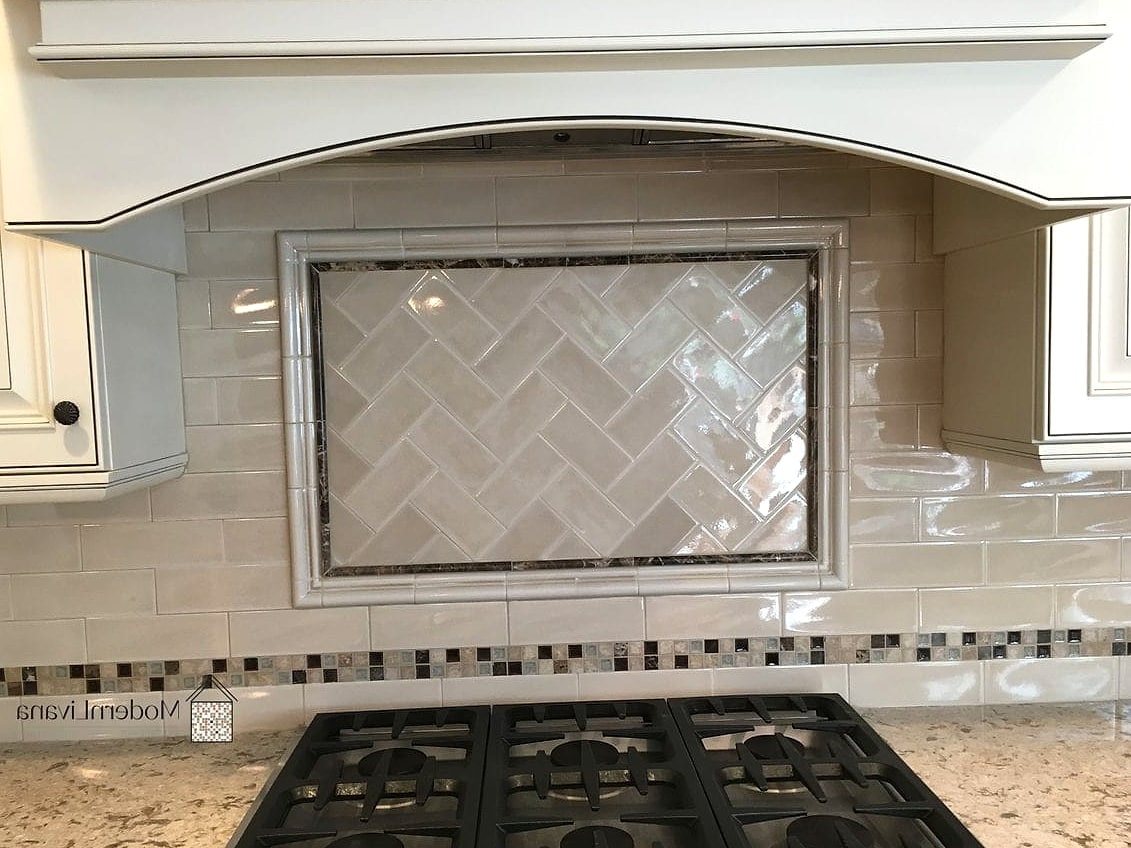 Framed Tile Accent Behind the Stove
