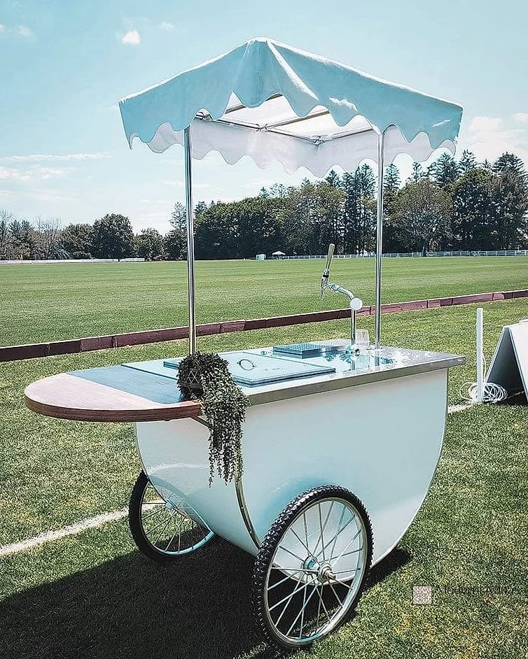 Freestanding White Bar Cart Cabinet