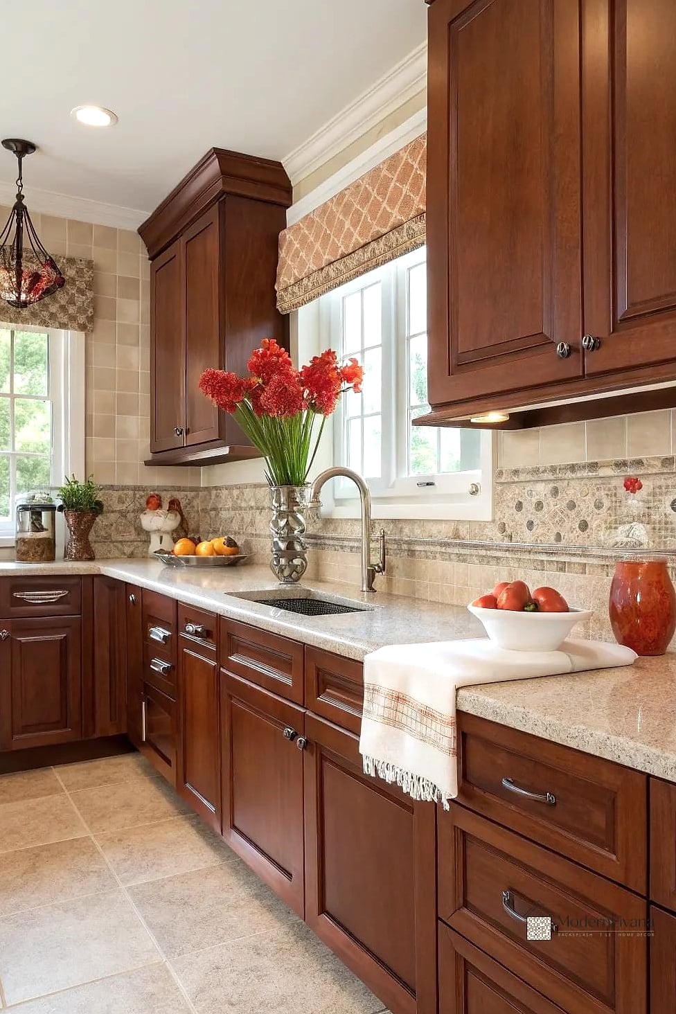 Full Height Backsplash in Neutral Tile