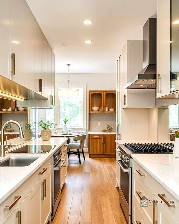 28 Galley Kitchen Ideas Worth Bookmarking Before You Renovate 6 Full-Height Backsplash