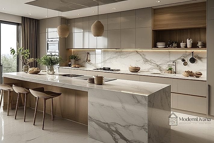 22 Luxury Modern Kitchen Ideas That Prove This Trend Is Here to Stay 4 Full-Height Slab Backsplashes