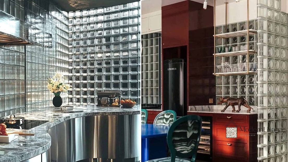Glass Block Partial Walls for Privacy Without Closing Off Light