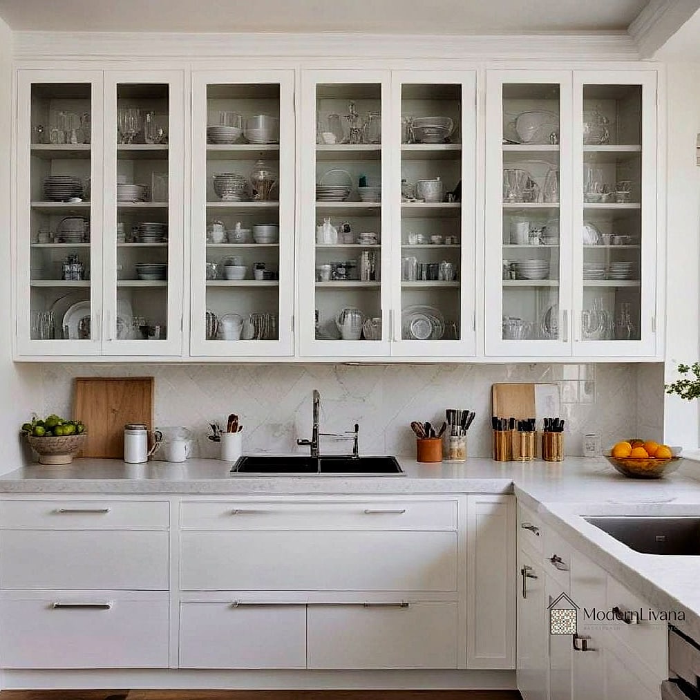 Glass Front Upper Cabinets