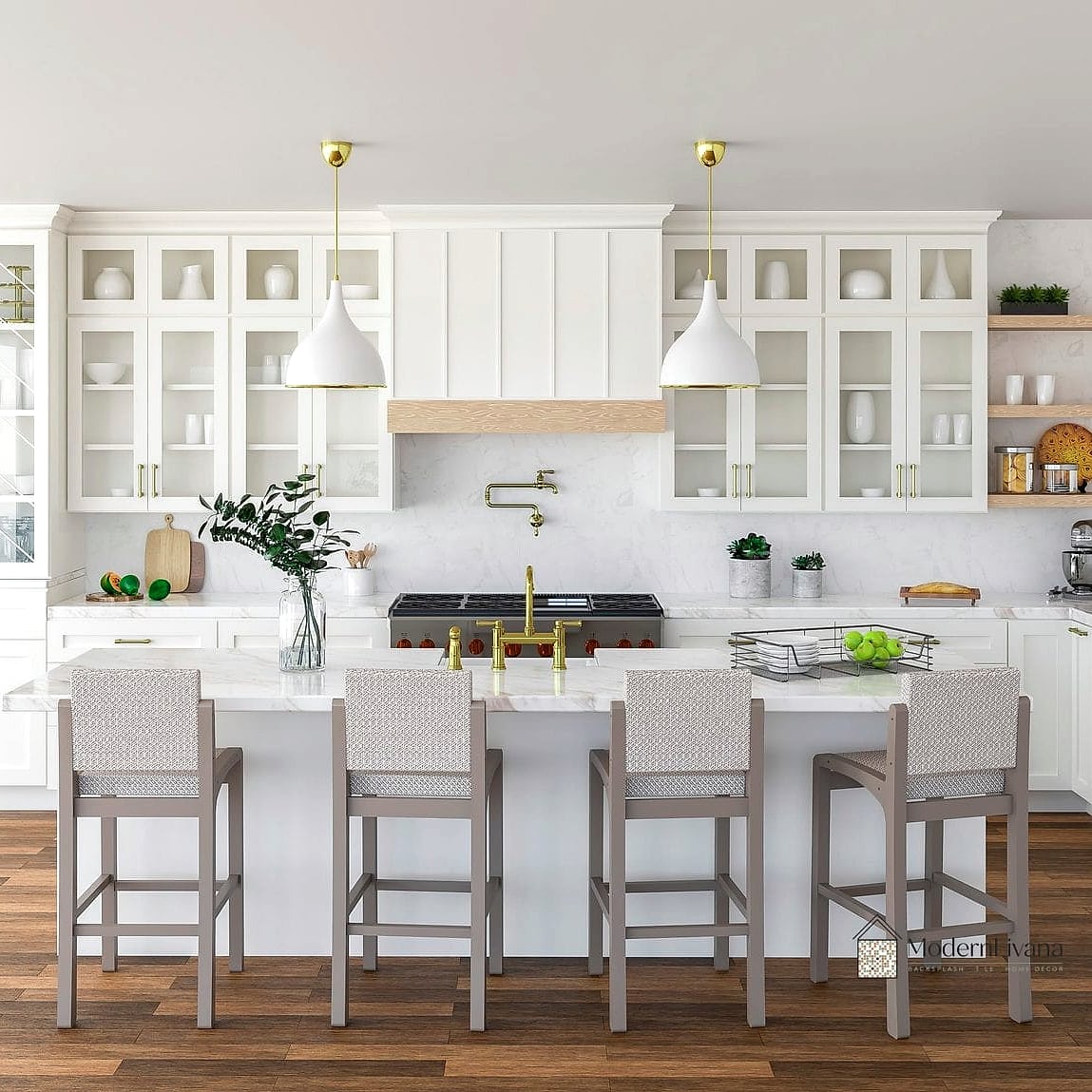 Glass-Front Upper Cabinets