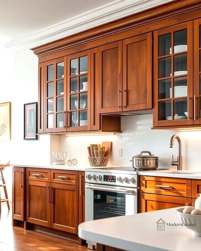 30 Cherry Kitchen Ideas That Are Stylish and Practical 10 Glass-Front Cabinet Doors for Visual Interest