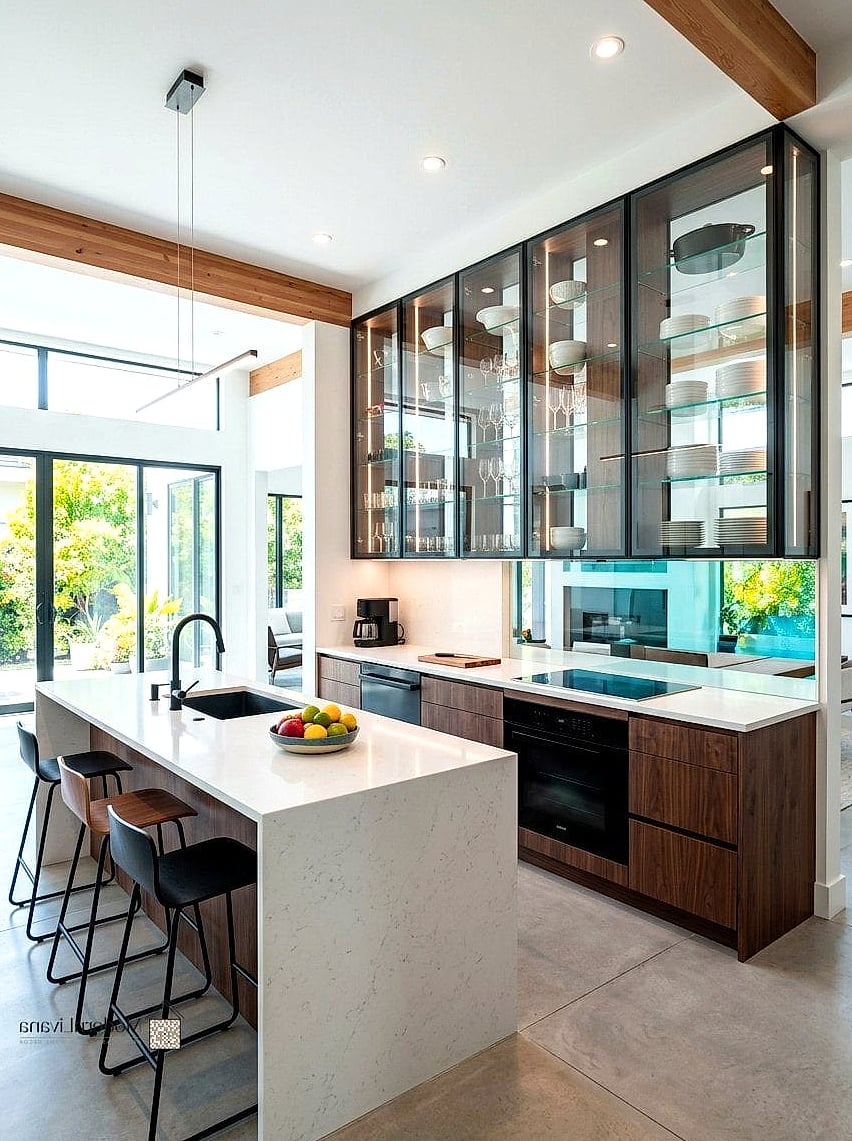 Glass-Front Upper Cabinets