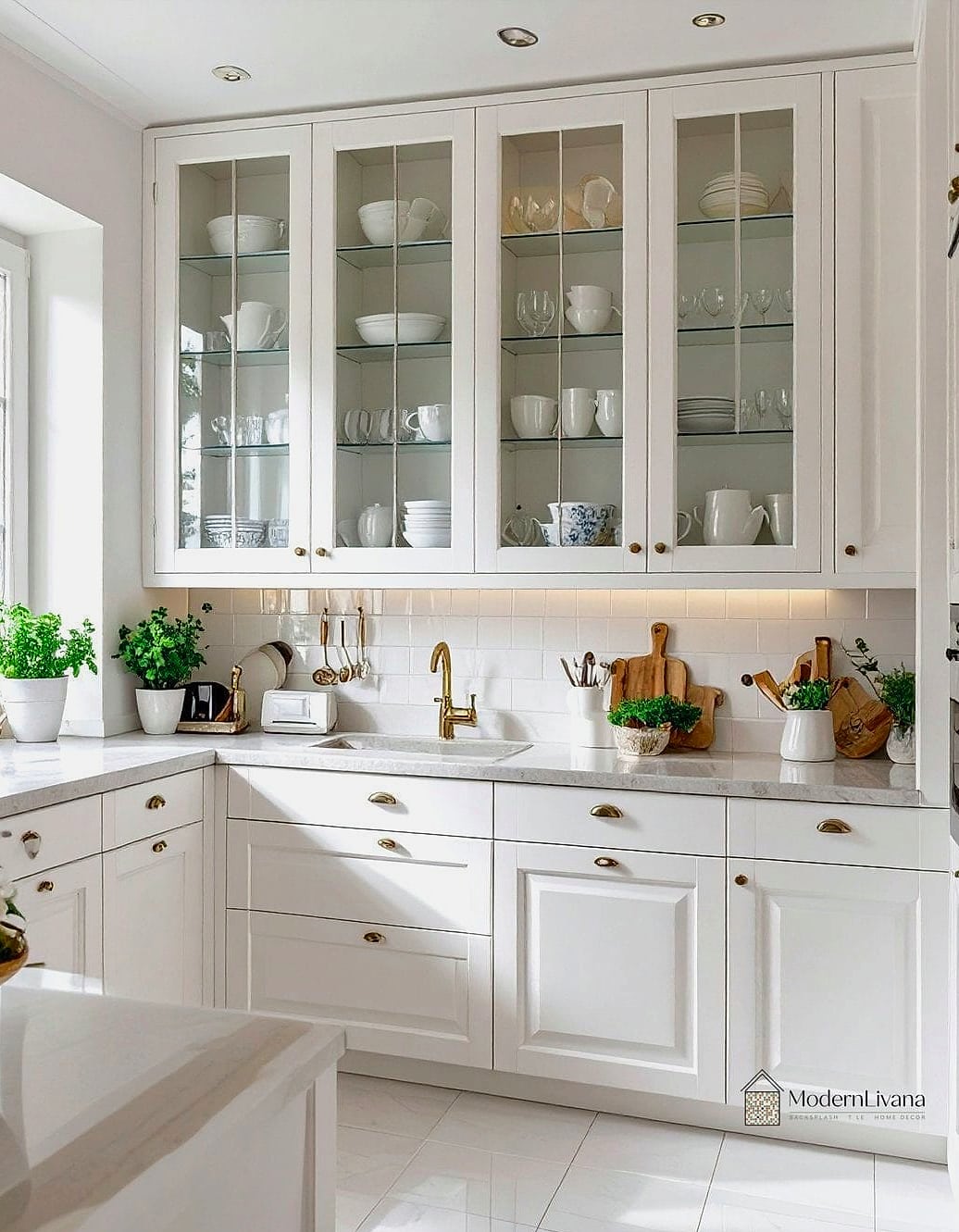Glass-Front Upper Cabinets
