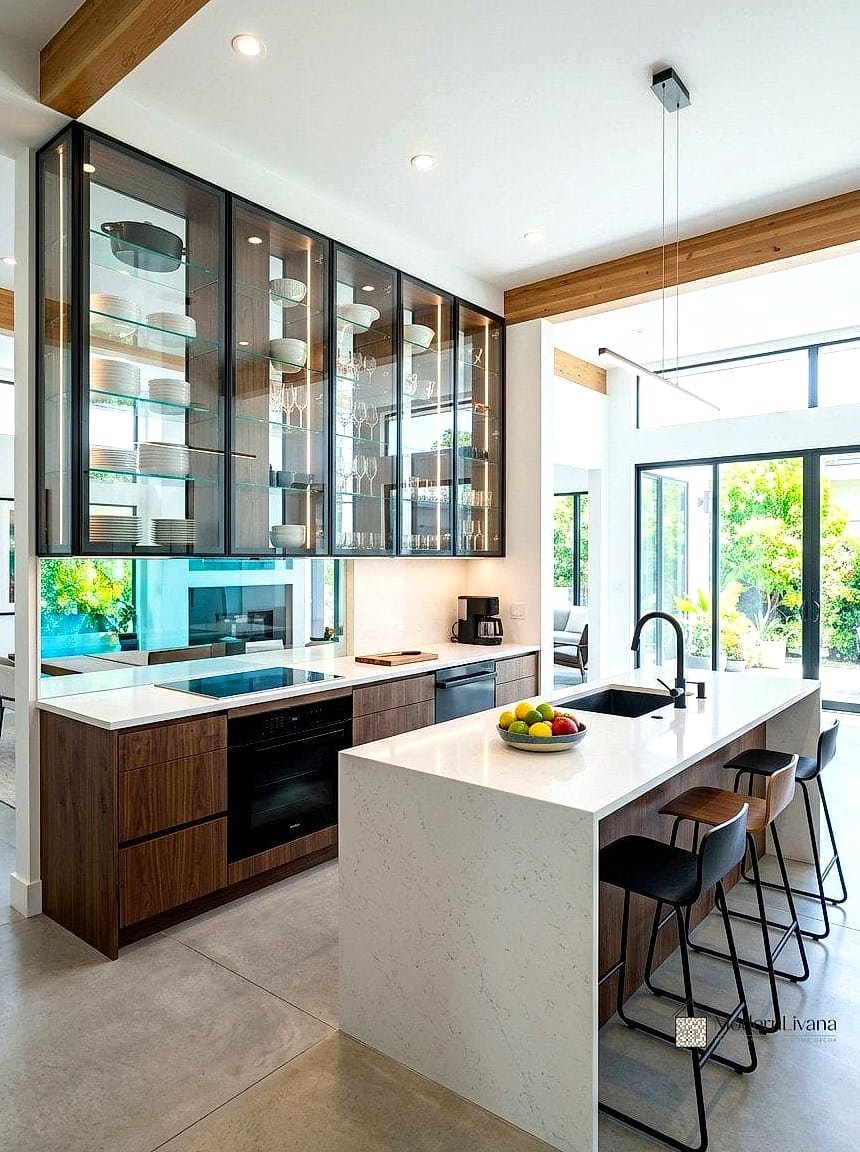Glass-Front Upper Cabinets