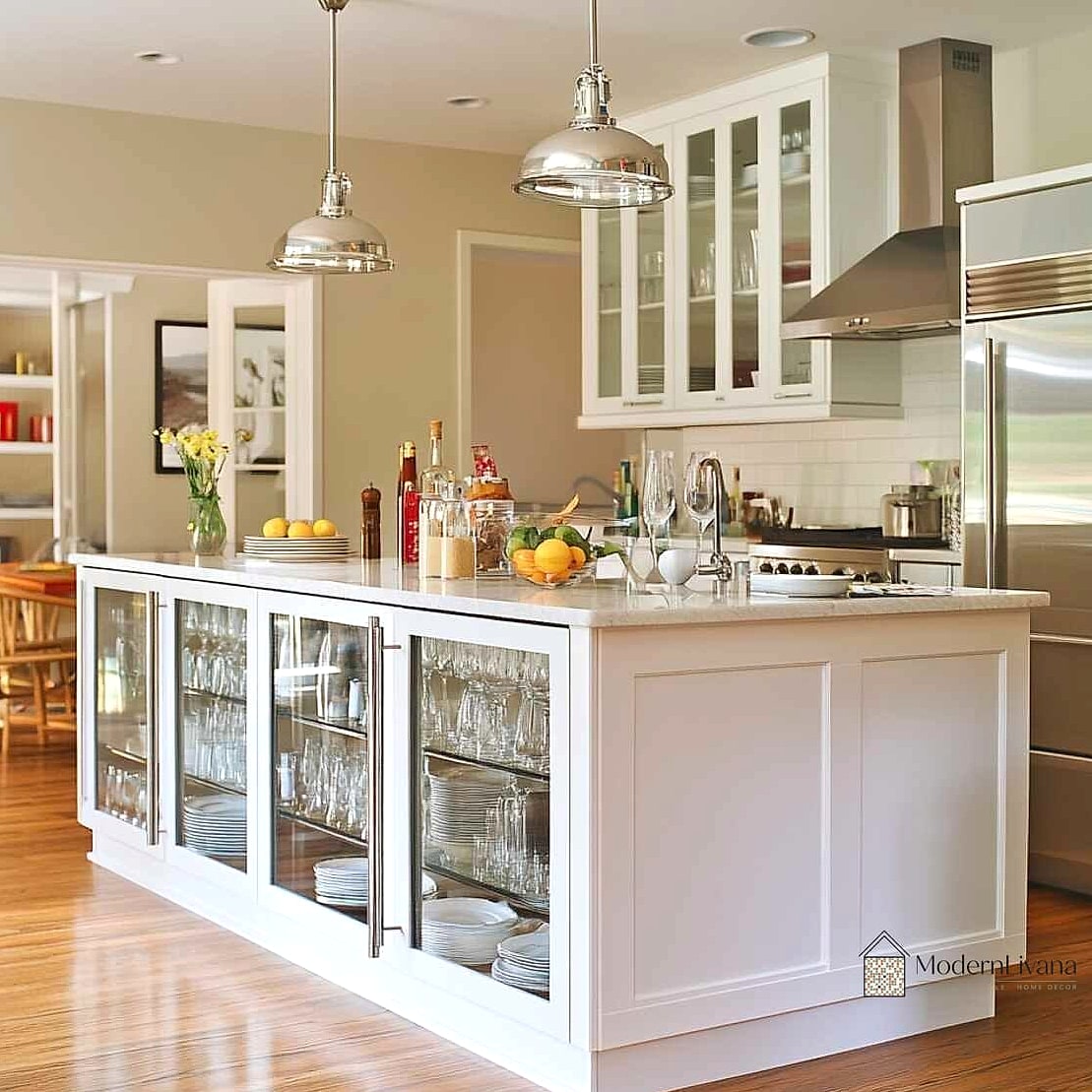 Glass Kitchen Island