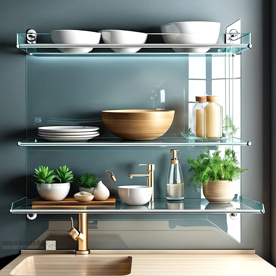 27 Kitchen Floating Shelves Ideas Creative Open Ideas Worth Stealing From Interior Designers 9 Glass Shelves for a Minimalist Look
