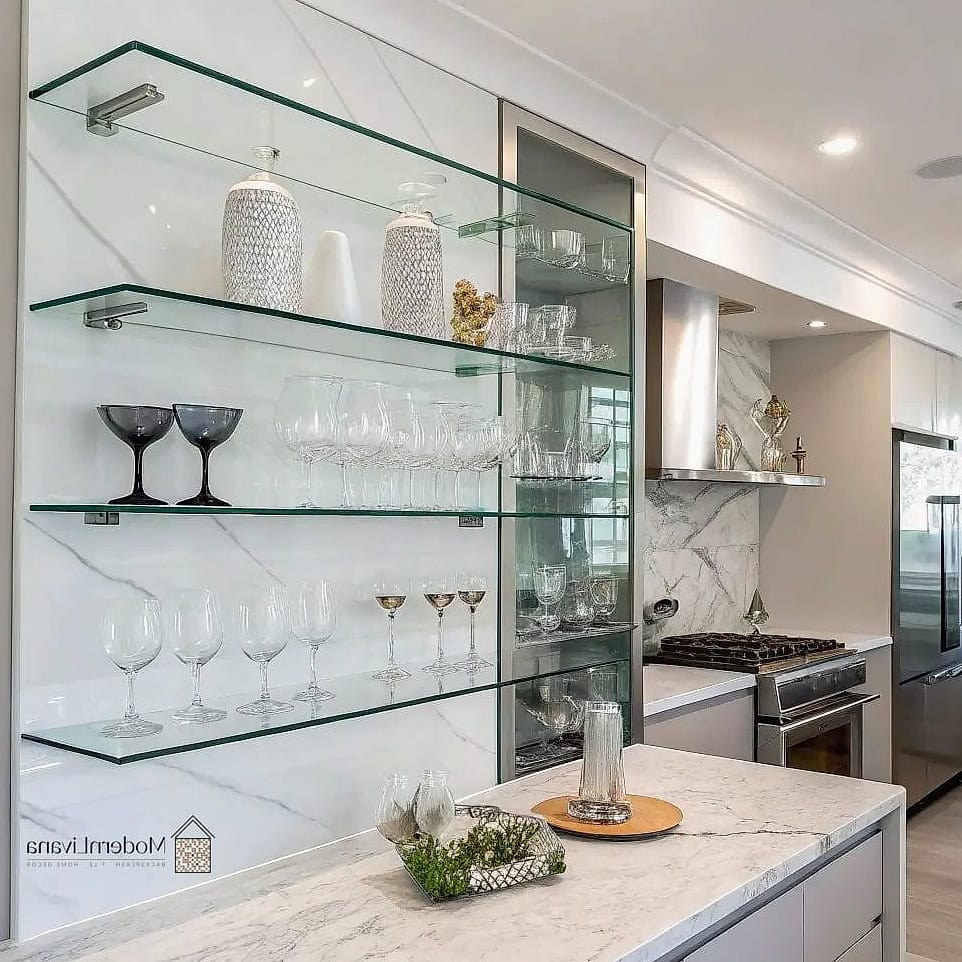 Glass Shelving Instead of Upper Cabinets