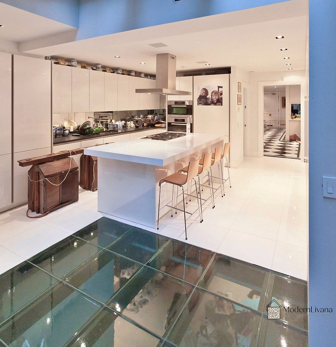 Glass Tile Flooring Accents