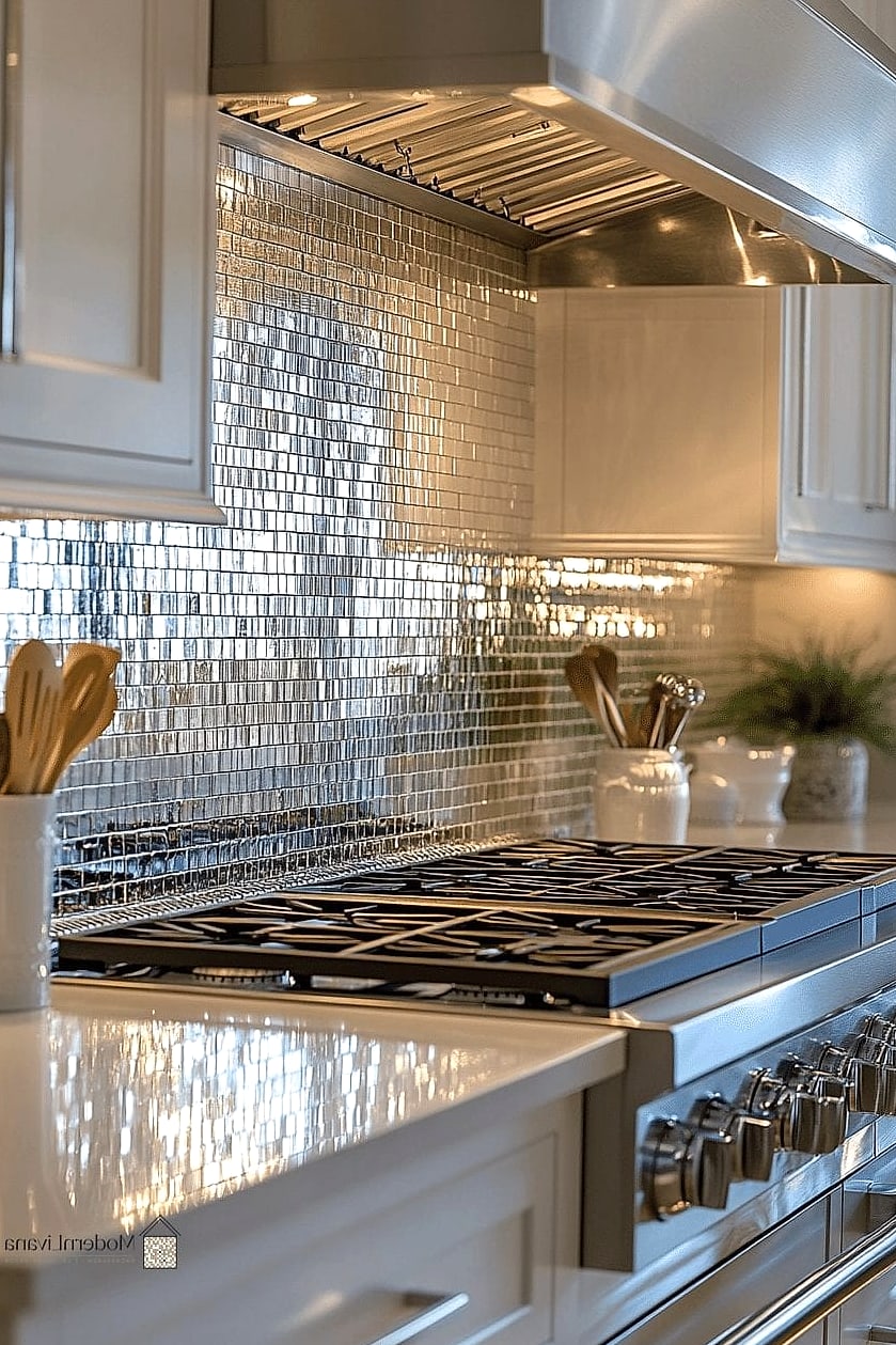 26 Glass Kitchen Ideas to Inspire Your Next Renovation 4 Glass Tile Backsplash