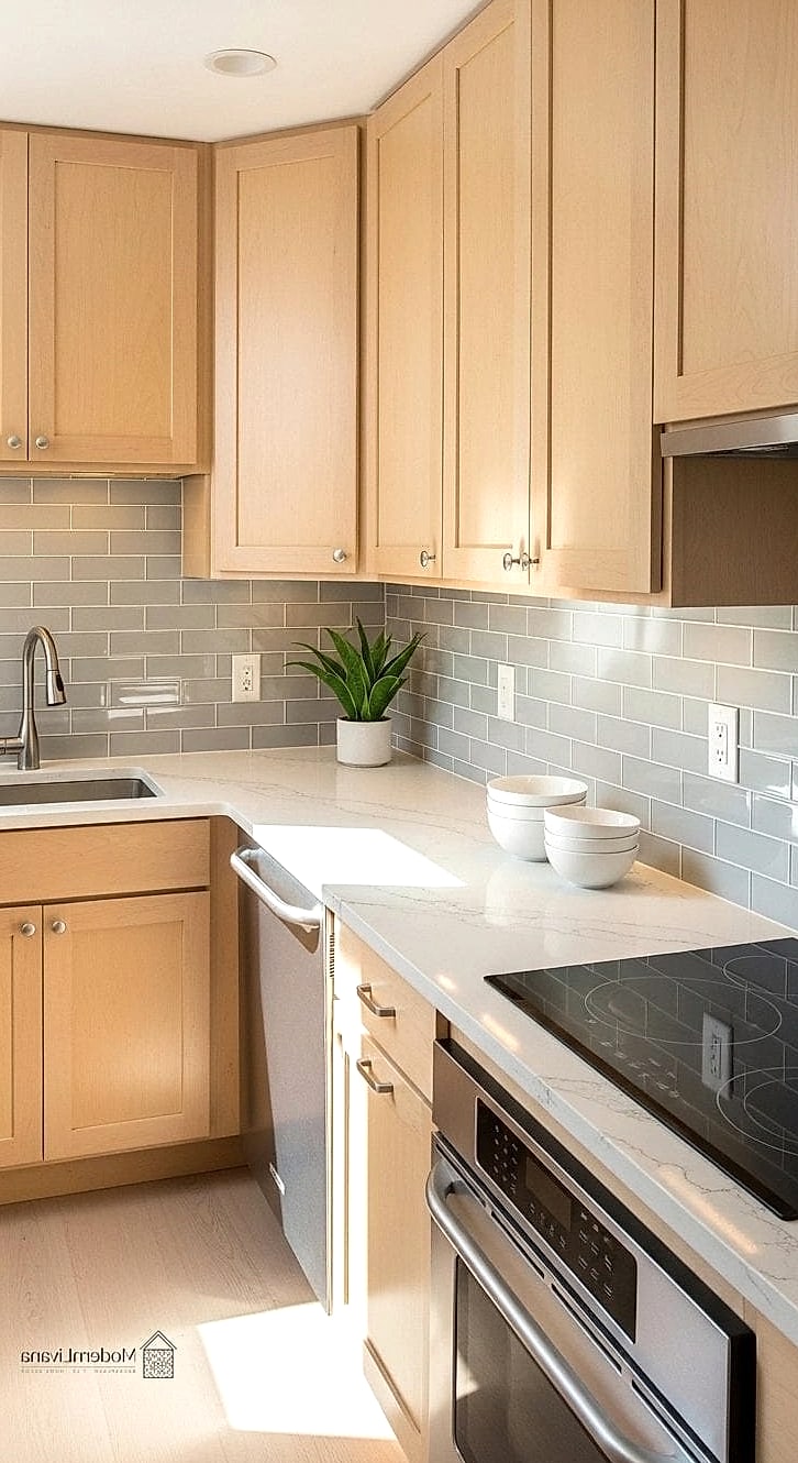 28 Galley Kitchen Ideas Worth Bookmarking Before You Renovate 5 Glossy Backsplash Tile