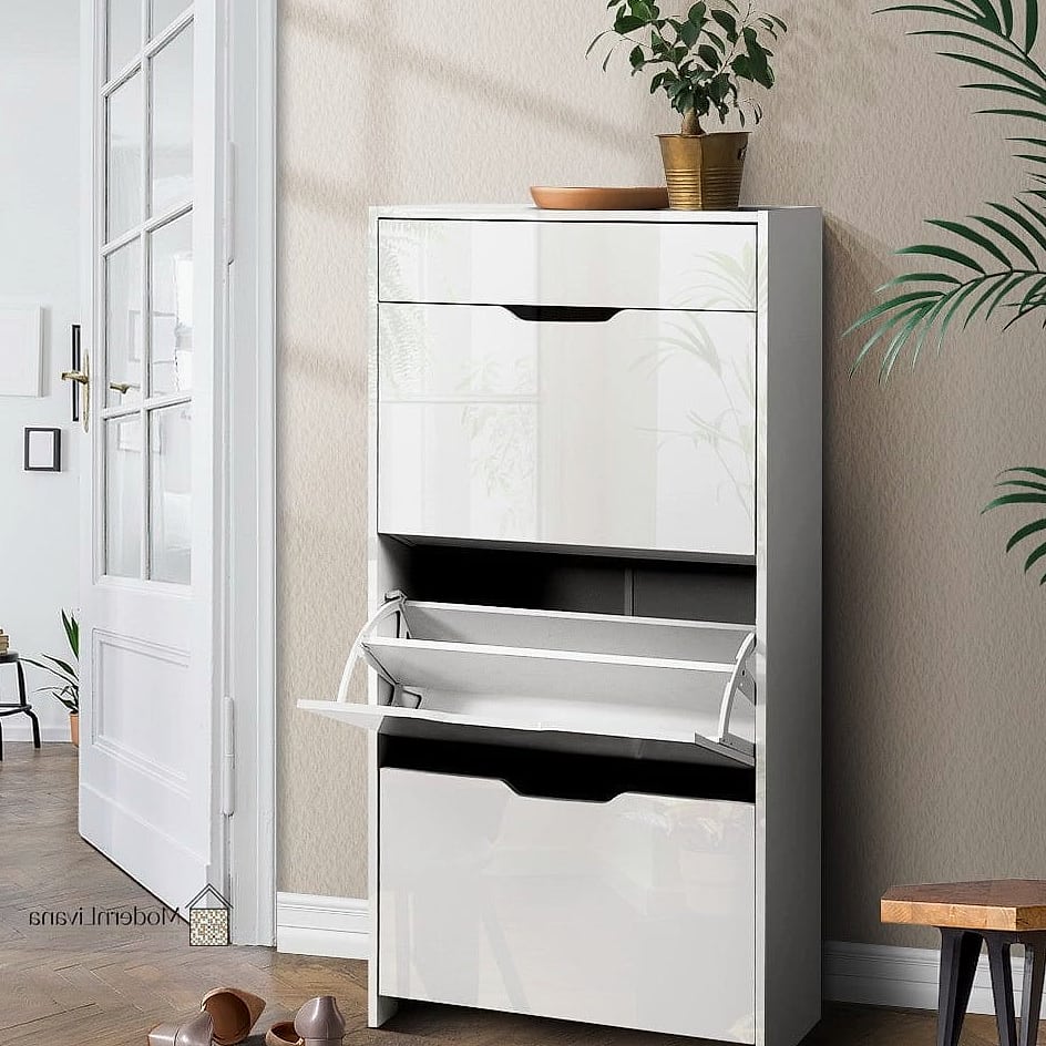 Glossy White Lacquer Cabinet