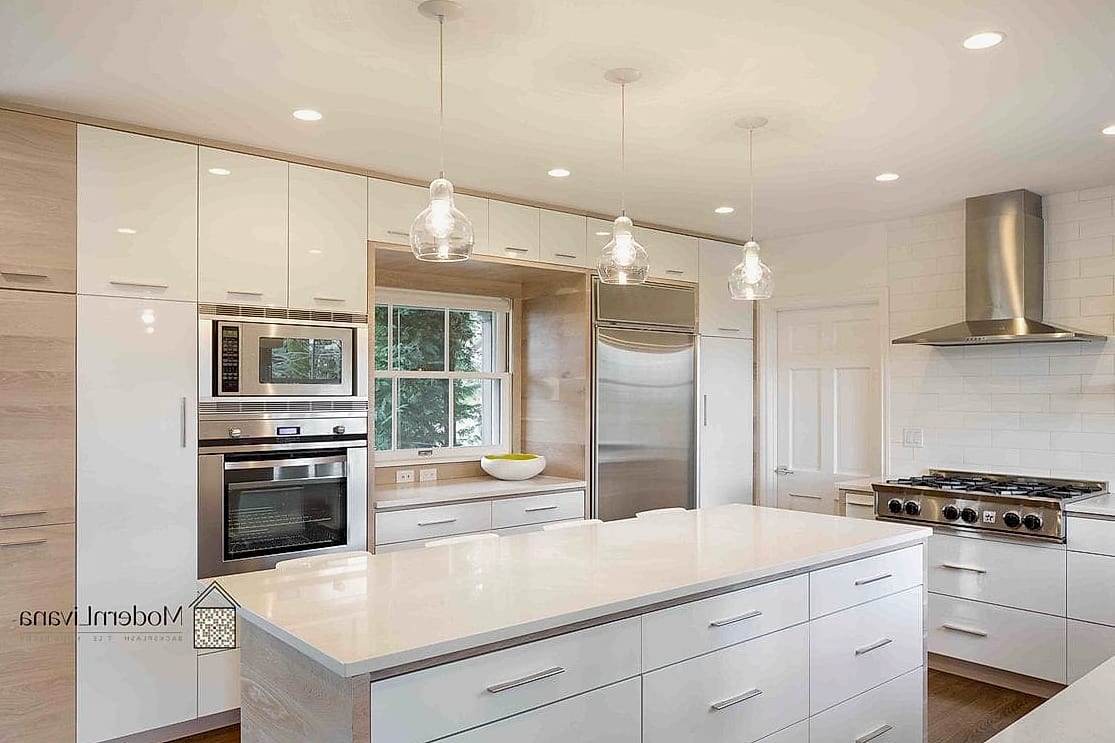 Glossy White Lacquer Cabinets