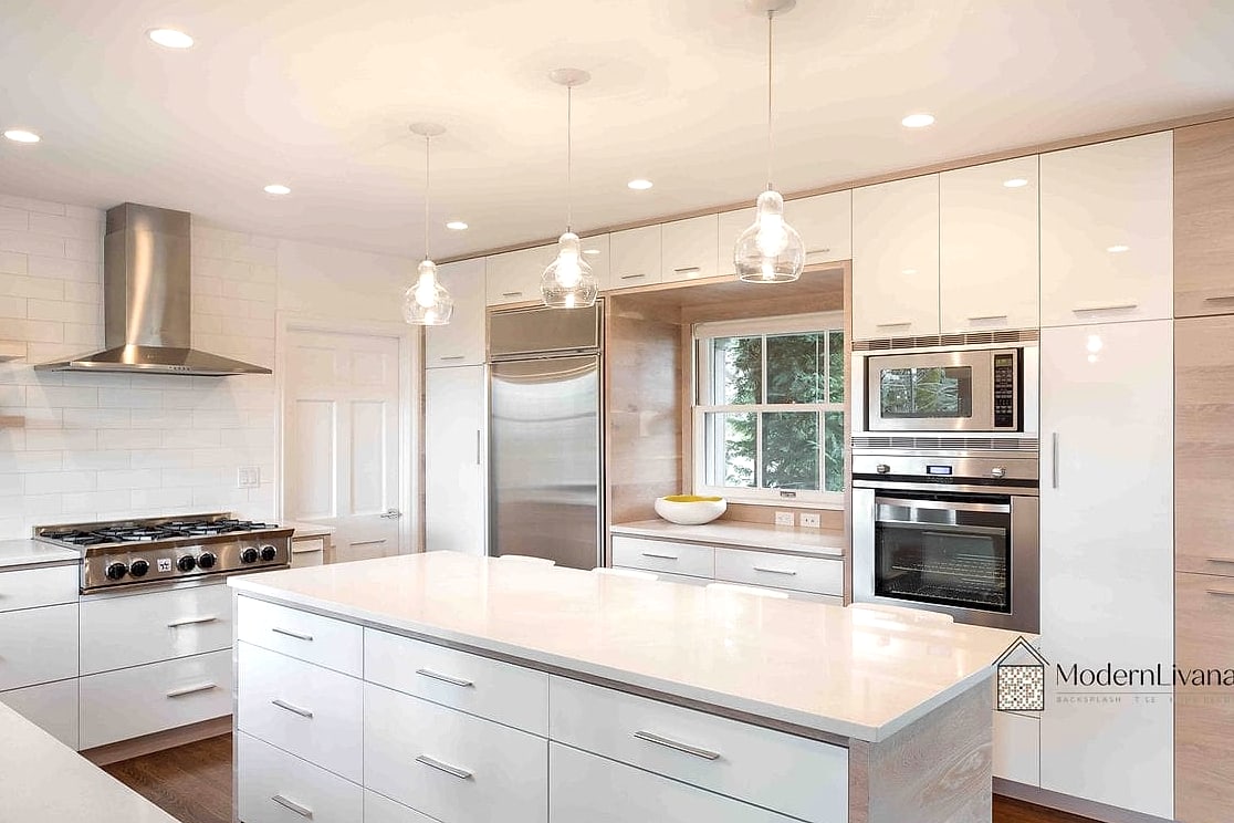 30 White Modern Kitchen Ideas Worth Bookmarking Before You Renovate 4 Glossy White Lacquer Cabinets