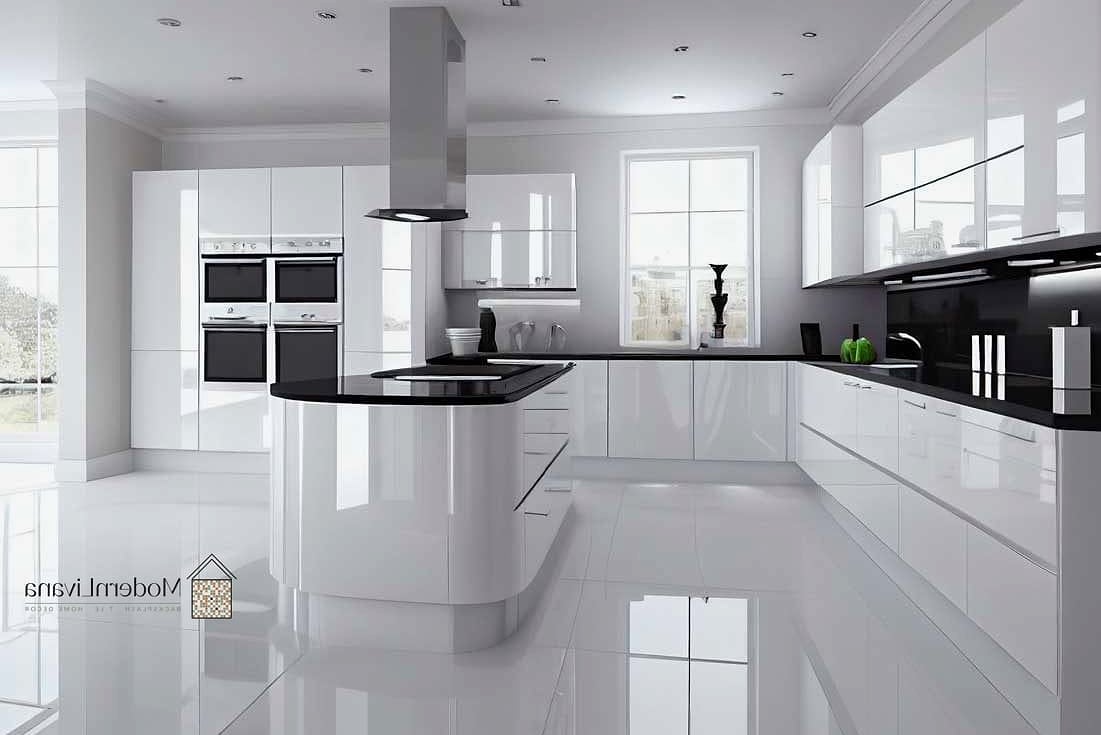 24 White Kitchen Ideas That Are Stylish and Practical 5 Glossy White Cabinets for a Modern Look