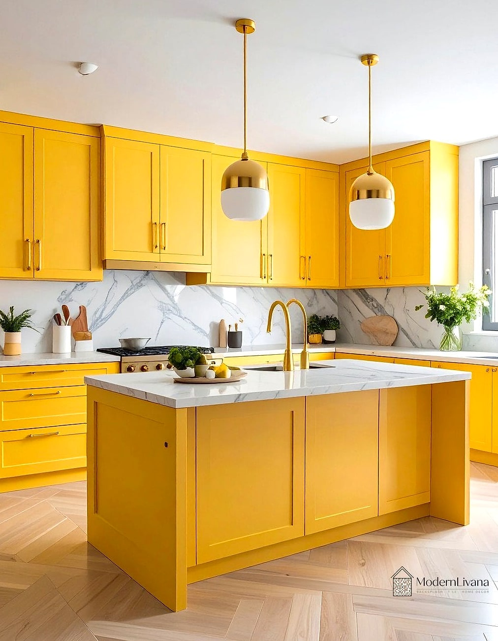 Golden Yellow Range Hood