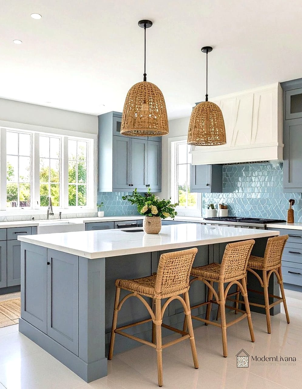 Gray Cabinets in a Coastal-Inspired Kitchen