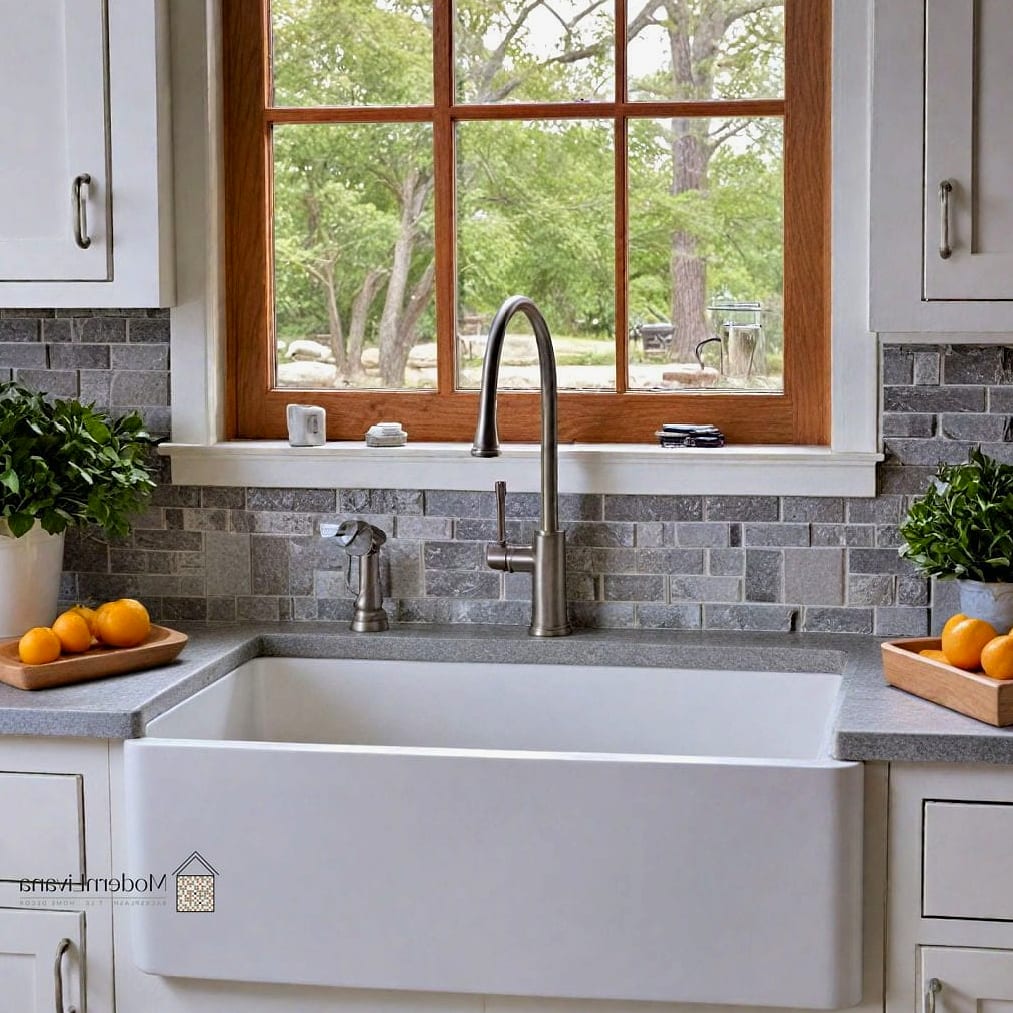 23 Gray and White Kitchen Ideas You'll Want to Save Right Now 11 Gray Farmhouse Sink