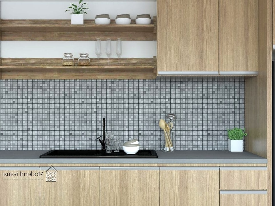 Gray Mosaic Tile Accent