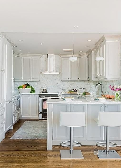Gray Raised Panel Cabinetry