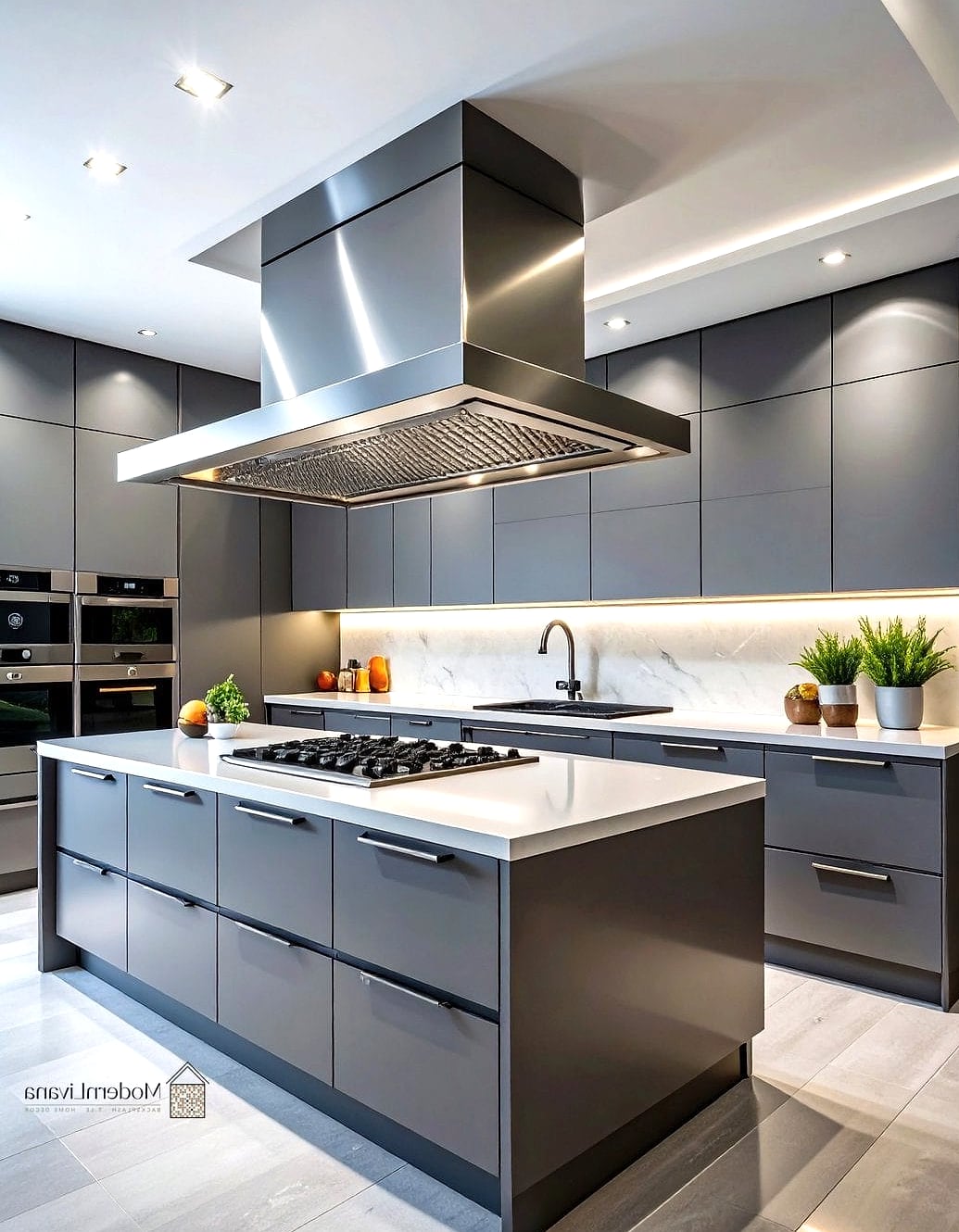 Gray Range Hood as a Focal Point