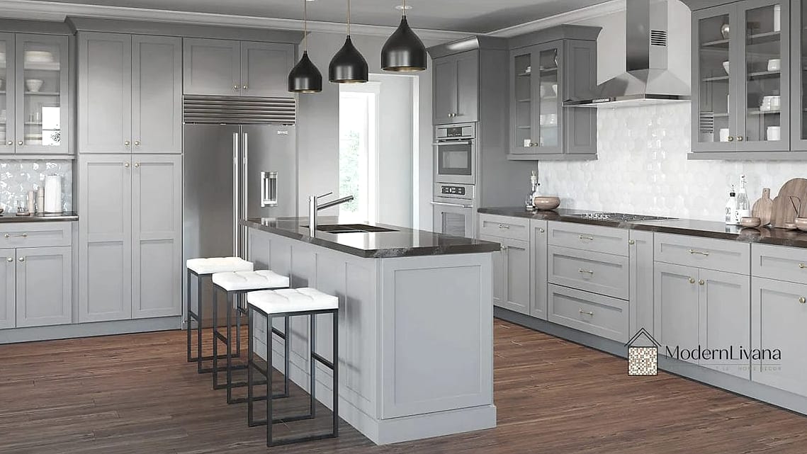 Gray Shaker Cabinets for a Timeless Base