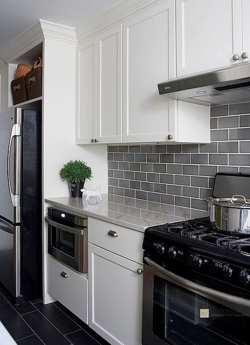 Gray Subway Tile Backsplash