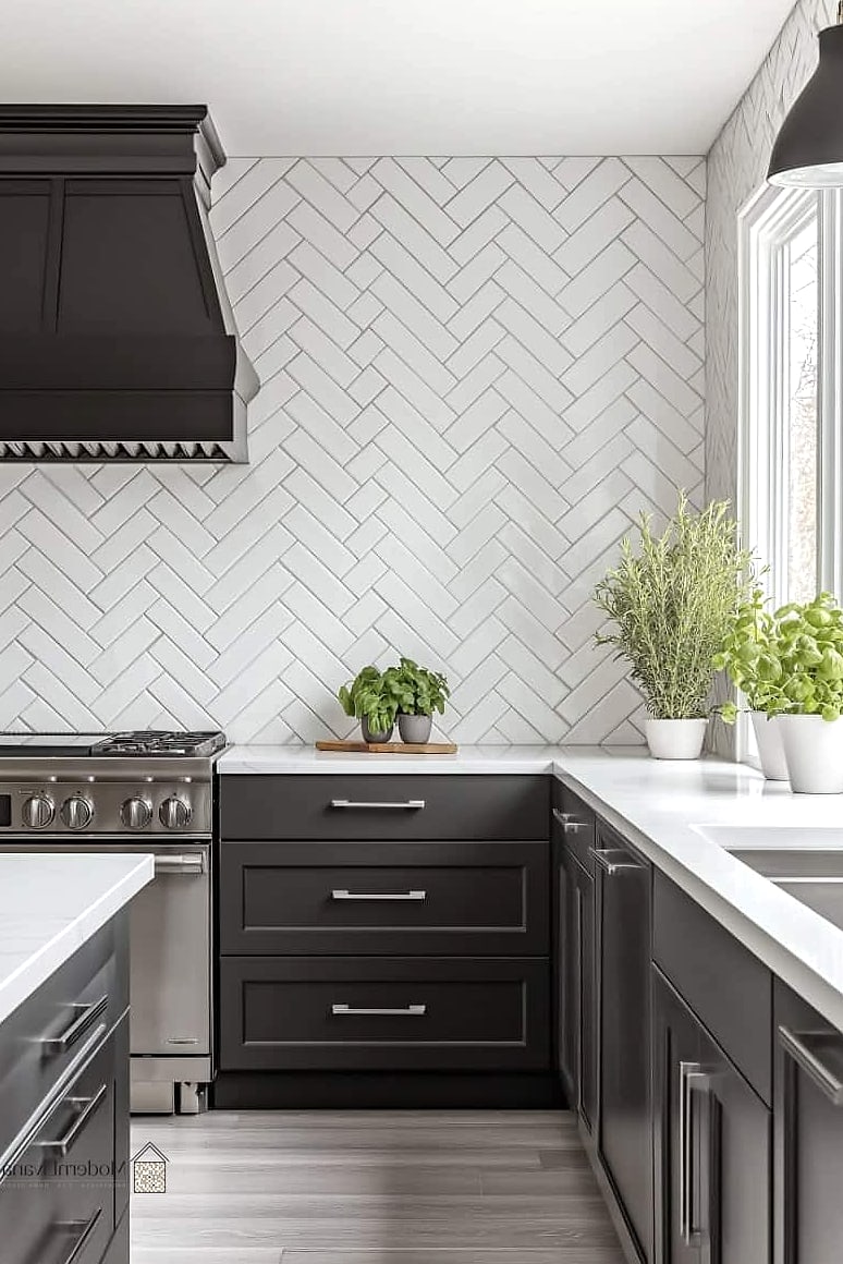 Gray Subway Tile Backsplash