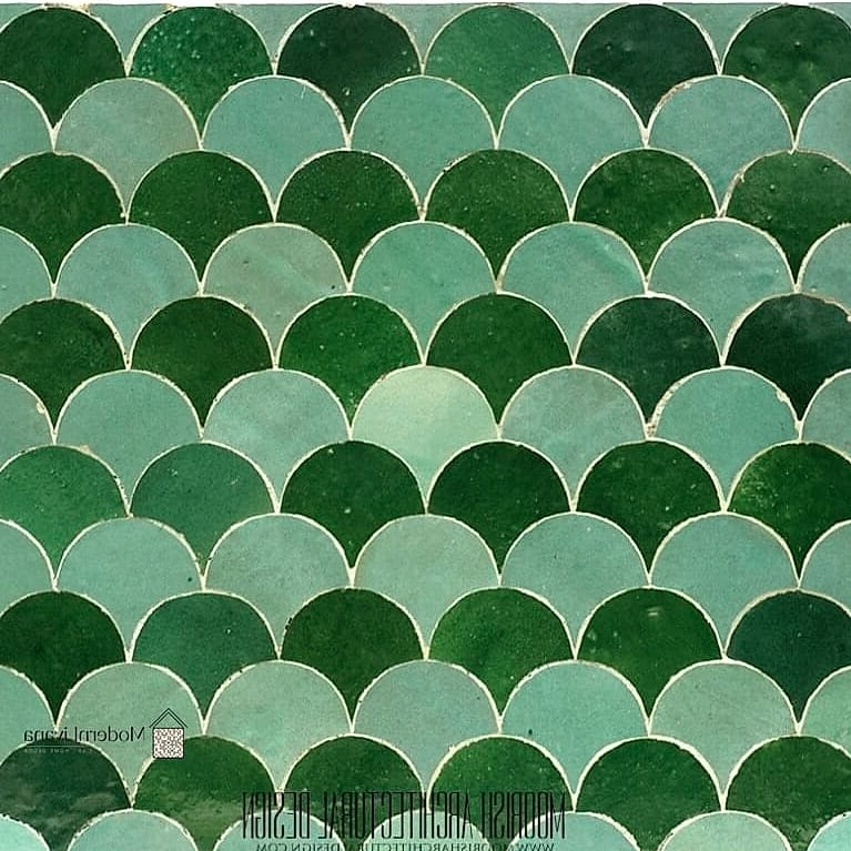 29 Green Tile Ideas That Look Expensive But Aren't 14 Green Fish Scale Tile Accent