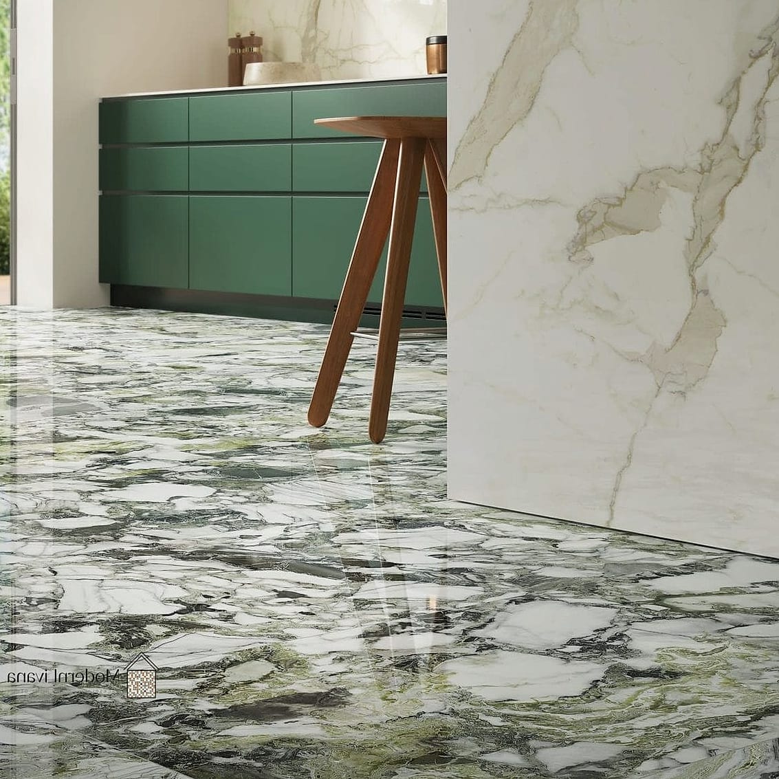 29 Green Tile Ideas That Look Expensive But Aren't 16 Green Marble-Look Porcelain Tile Bathroom