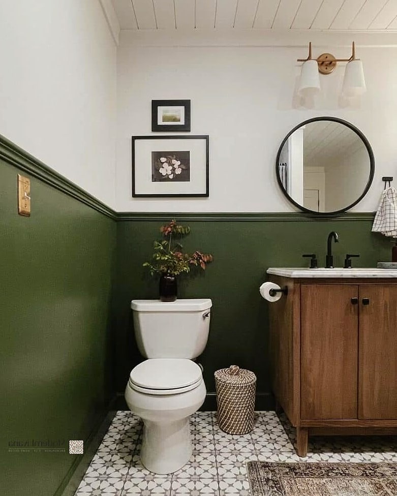 29 Green Tile Ideas That Look Expensive But Aren't 25 Green Tile Half Wall in a Bathroom