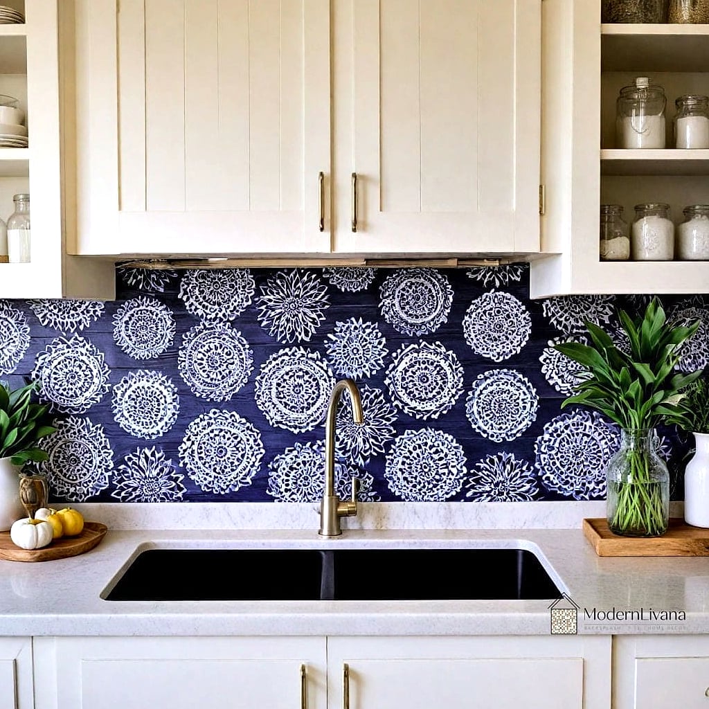 Hand-Painted Blue and White Talavera Tile